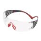 Preview: 3M™ SecureFit™ 400 Schutzbrille, rot/graue Bügel, Scotchgard™ Anti-Fog-/Antikratz-Beschichtung (K&N), transparente Scheibe, SF401SGAF-RED-EU