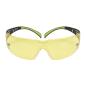Preview: 3M™ SecureFit™ 400 Schutzbrille, schwarze/grüne Bügel, Antikratz-/Anti-Fog-Beschichtung, gelbe Scheibe, SF403AS/AF-EU