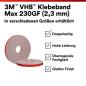 Preview: 3M™ VHB™ Klebeband Max-230GF, Grau, 12 mm x 22 m, 2.3 mm, Schutzfolie