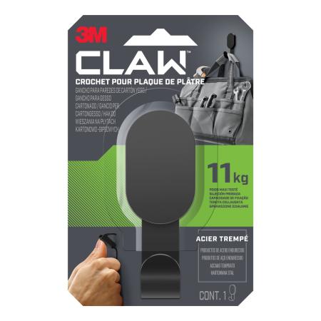 3M CLAW™ Gipskarton-Haken 11 kg, 3DH25BLK-WMR, Schwarz, 1 Haken