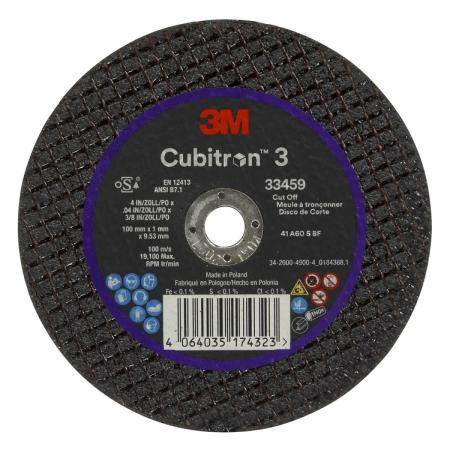 3M™ Cubitron™ 3 Trennscheibe, 100 mm x 1 mm x 9,53 mm, 33459