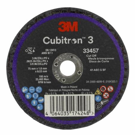 3M™ Cubitron™ 3 Trennscheibe, 75 mm x 1,6 mm x 9,53 mm, 33457