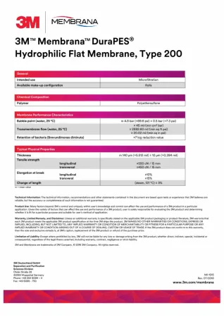 3M™ DuraPES™ Flat Sheet Membrane