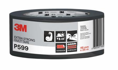 3M™ Extrastarkes Gewebeklebeband P599, 48 mm x 25 m, 1 Rolle/Packung