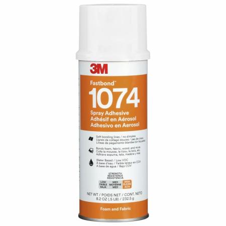 3M™ Fastbond™ Schaum- und Textil-Dispersionsklebstoff 1074, niedriger VOC-Gehalt < 6 %, neutral, Nettogewicht 232 g (8,2 oz), 6 Dosen/Karton