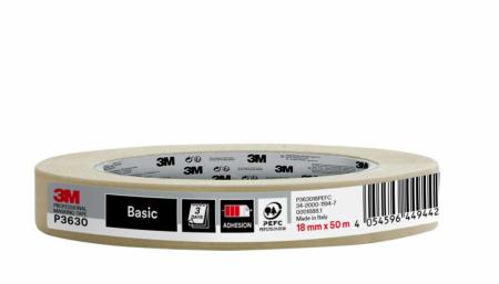 3M™ Malerkreppband P3630, 18 mm x 50m, 1 Rolle/Packung, 70% PEFC SGSCH-PEFC-COC-110078