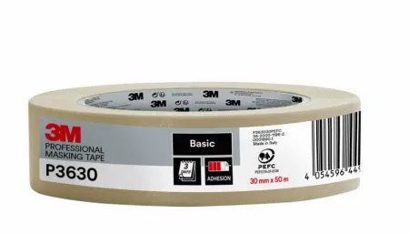 3M™ Malerkreppband P3630, Beige, 30 mm x 50 m, 1 Rolle/Paket, 70% PEFC SGSCH-PEFC-COC-110080