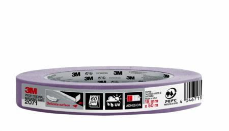 3M™ Malerabdeckband 2071, 18 mm x 50 m, 1 Rolle/Packung, 70% PEFC SGSCH-PEFC-COC-110078