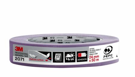 3M™ Malerabdeckband 2071, 24 mm x 50 m, 1 Rolle/Packung, 70% PEFC SGSCH-PEFC-COC-110078