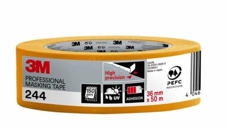 3M™ Malerabdeckband 244, 36 mm x 50 m, 1 Rolle/Packung - 70% PEFC SGSCH-PEFC-COC-110078