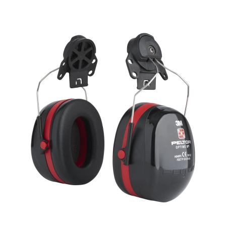 3M™ PELTOR™ Optime™ III Kapselgehörschützer, schwarz/rot, Helmbefestigung, H540P3E-413-SV