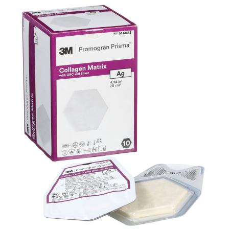 3M™ Promogran Prisma™ Collagen Matrix with ORC and Silver, PS2123,Hexagon 123 cm2 (19.1 sq in), 10/Ct, 4 Cts/Cs