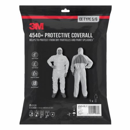3M™ Schutzanzug 4540+, CE Typ 5/6, Weiß mit blauem Dreieck, Extra Groß, 1/Stück