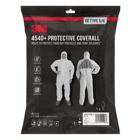 3M™ Schutzanzug 4540+, CE Typ 5/6, Weiß mit blauem Dreieck, XXL, 1/Stück