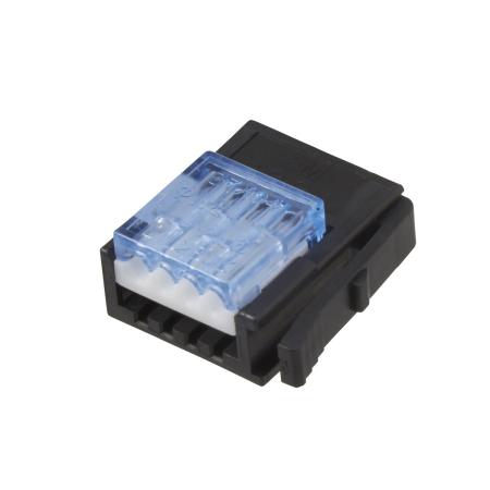 3M™ 37104-2165-000 FL 100, Mini Clamp II, Stiftstecker für die Kabelmontage, 04-polig, 20-22 AWG, 0,20 µm Au, Schwarz/Blau