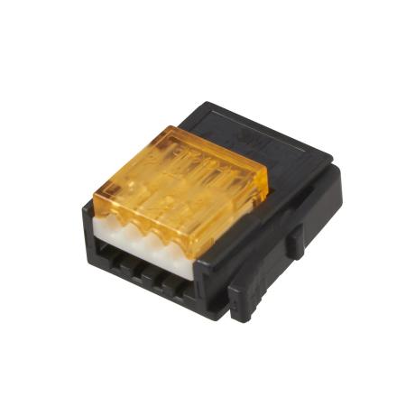 3M™ 37104-3163-000 FL 100, Mini Clamp II, Stiftstecker für die Kabelmontage, 04-polig, 24-26 AWG, 0,20 µm Au, Schwarz/Orange