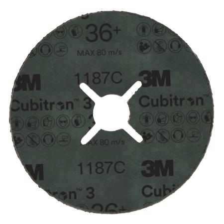 Preview: 3M™ Cubitron™ 3 Fiberscheibe 1187C, 36+, 125 mm x 22 mm, geschlitzt
