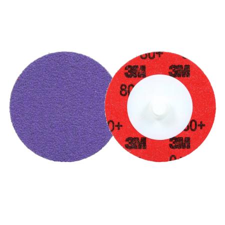 3M™ Cubitron™ 3 Roloc™ Langlebige Kantenscheibe 1184F, 80+ YF-weight, TR, Purple, 38 mm, 50/Carton, 200 ea/Case