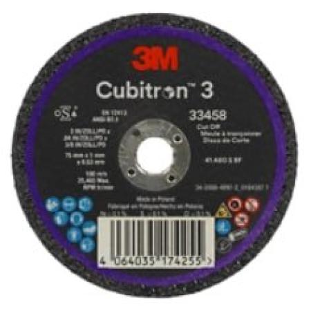 3M™ Cubitron™ 3 Trennscheibe, 75 mm x 1 mm x 9,53 mm, 33458