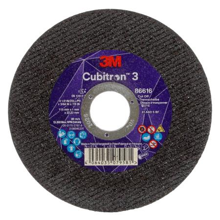 3M™ Cubitron™ 3 Trennscheibe, 86616, 60+, T41, 115 mm x 1 mm x 22,23 mm, EN, 25/Pack, 50 Stück/VE