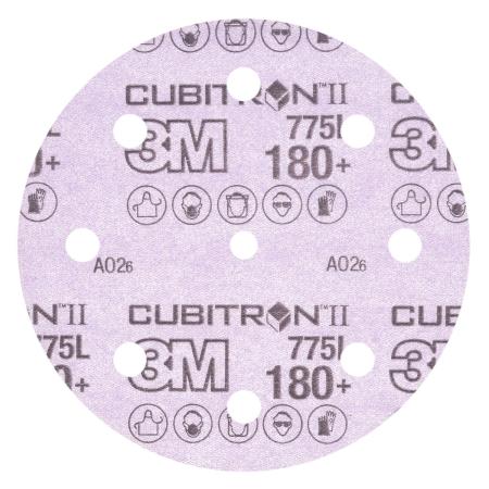 3M™ Cubitron™ II Hookit™ Filmscheibe 775L, 180+ 3MIL, 127 mm x NH, 8HL, Die 500KE, 50/Carton, 250 ea/Case