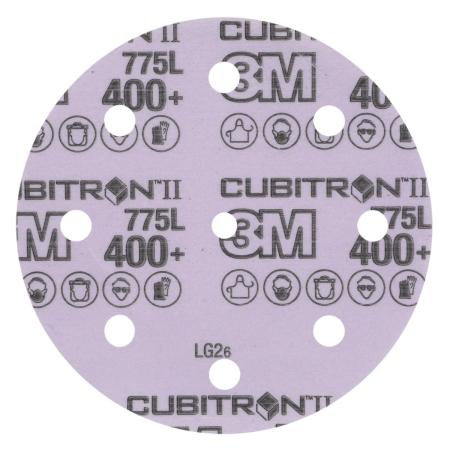 3M™ Cubitron™ II Hookit™ Filmscheibe 775L, 400+ 3MIL, 127 mm x NH, 8HL, Die 500KE, 50/Carton, 250 ea/Case