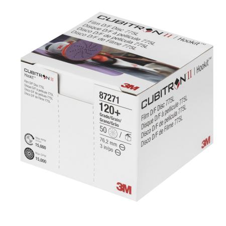 Preview: 3M™ Cubitron™ II Hookit™ Filmscheibe 775L, 75 mm, 120+, multihole
