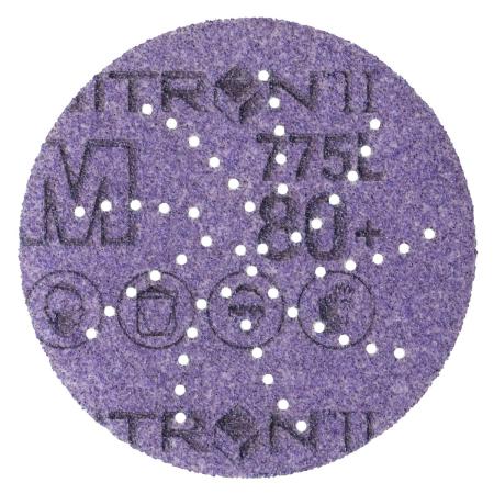 3M™ Cubitron™ II Hookit™ Filmscheibe 775L, 75 mm, 80+, multihole