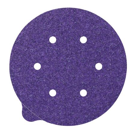 3M™ Cubitron™ II Stikit Papierscheibe 732U, 80+ C-weight, 150 mm x NH, D/F 6HL, Linered w/Tab, 6-fach gelocht