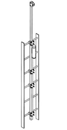 3M™ DBI-SALA® Lad-Saf™ Vertikales Sicherungssystem Haltegriffverlängerung für obere Halterung, verzinkter Stahl, 6116336