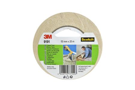 Preview: 3M™ Doppelseitiges Klebeband 9191, Weiß, 50 mm x 25 m, 0.26 mm, Blister