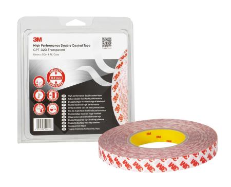 3M™ Doppelseitiges Klebeband GPT-020, Transparent, 19 mm x 50 m, 0.2 mm