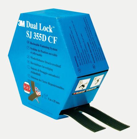 3M™ Dual Lock™ Flexibler Druckverschluss SJ3550CF, MINI Ref 345184518, Schwarz, 25 mm x 5 m
