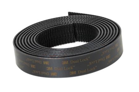 3M™ Dual Lock™ Flexibler Druckverschluss SJ355B, Schwarz, 25 mm x 2.5 m, 5.7 mm, 40 Köpfe/cm², Einzeln verpackt