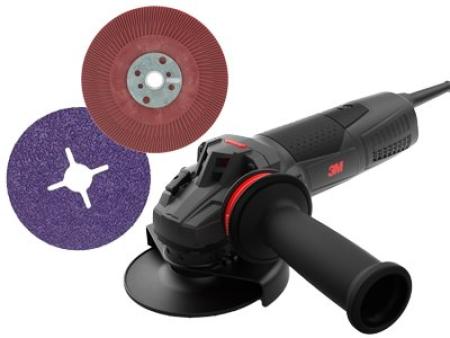 3M™ Elektro-Winkelschleifer, Set 73846, 115 mm, 1.900 W, mit Scheibe 982XC (25) und geripptem Stützteller, 1 Set/Verpackung