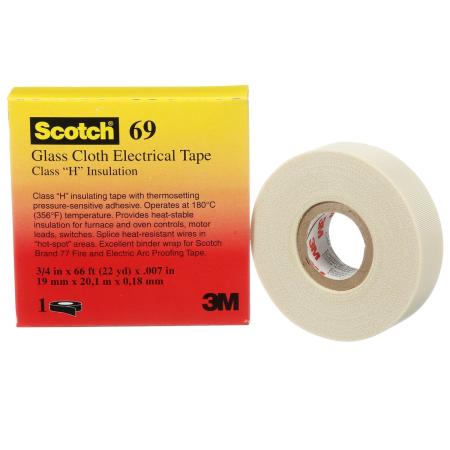 3M™ ET 69 Glasgewebeband, MC9, Weiß, 25 mm x 33 m x 0.18 mm
