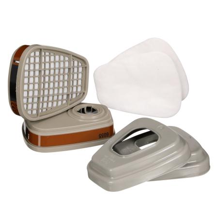 Preview: 3M™ Filtersatz 6002-1, A2P2 organische Dämpfe (2x6055, 2x5925, 2x501)