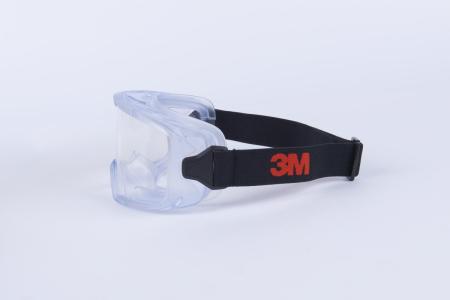 Preview: 3M™ GoggleGear™ Vollsicht-Schutzbrille der Serie 3000, PVC-Schutzummantelung, transparente Scotchgard™ Anti-Fog-Scheibe, textiles Premium-Kopfband, GG3101-SGAF EU