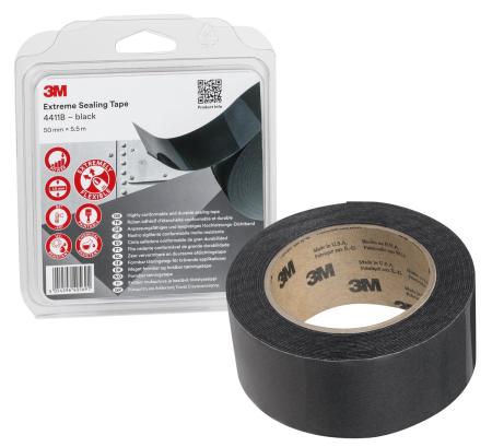 3M™ Hochleistungs-Dichtband 4411B, Schwarz, 50 mm x 5.5 m, 1.0 mm, Blister
