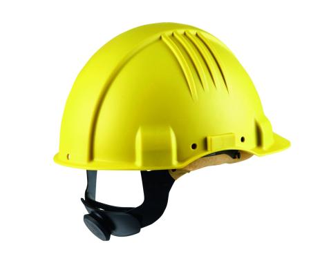 3M™ Hochtemperatur-Schutzhelm, Ratschenverschluss, nicht belüftet, dielektrisch 1000 V, Lederschweißband, Gelb, G3501M-GU