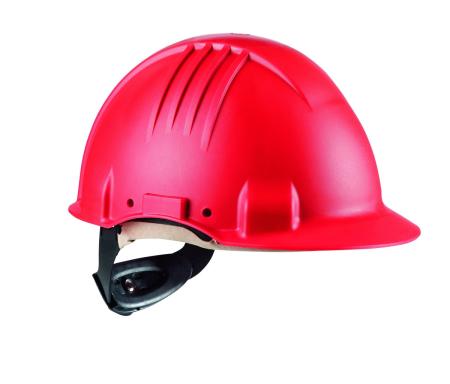 Preview: 3M™ Hochtemperatur-Schutzhelm, Ratschenverschluss, nicht belüftet, dielektrisch 1000 V, Lederschweißband, Rot, G3501M-RD
