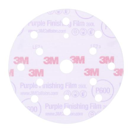 3M™ Hookit™ Purple Schleifscheibe 260L, 15-fach gelocht, 150 mm, P600, 51156