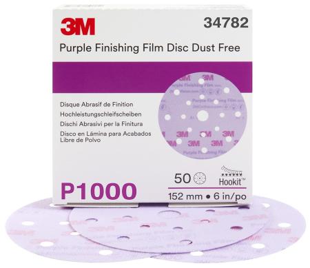 3M™ Hookit™ Purple Schleifscheibe 260L, 17-fach gelocht, 150 mm, P1000, 34782