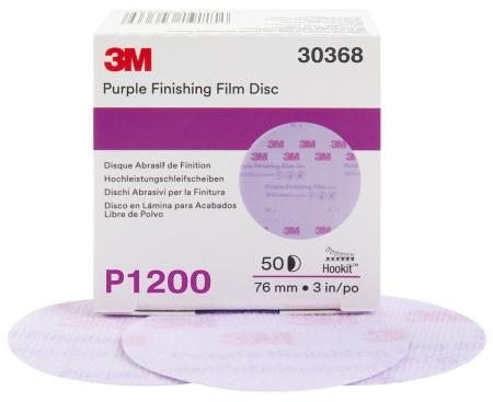 3M™ Hookit™ Purple Schleifscheibe 260L, ungelocht, 76 mm, P1200, 30368