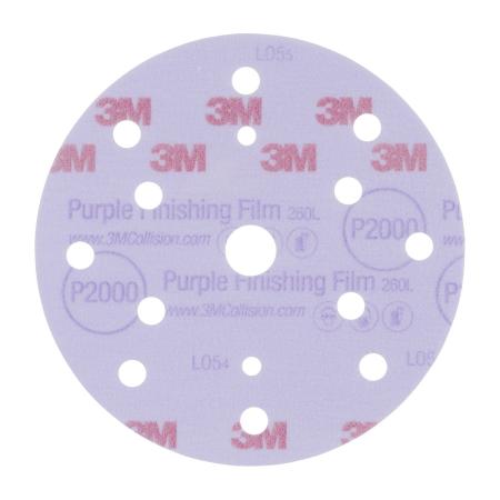 3M™ Hookit™ Schleifscheibe 260L, 150 mm, 15-fach gelocht, P2000, 51304