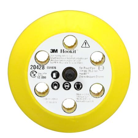 3M™ Hookit™ Stützteller, 75 mm x 19 mm, 6-fach gelocht