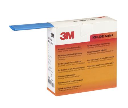 3M™ HSR 3000 Dünnwandiger Warmschrumpfschlauch auf Rolle, Blau, 24/8 mm, 5 m, Spenderbox
