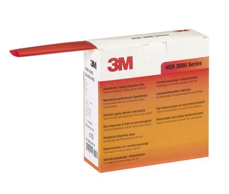 3M™ HSR 3000 Dünnwandiger Warmschrumpfschlauch auf Rolle, Rot, 24/8 mm, 5 m, Spenderbox