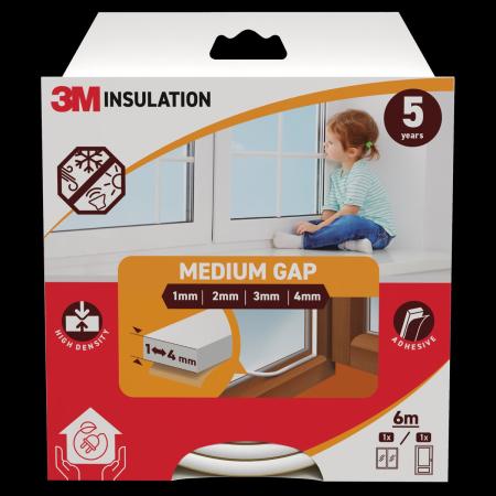 Preview: 3M™ Klassische Isolierdichtung Mittelgroße Lücke, Weiß, 6M