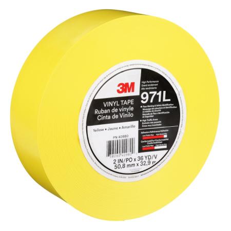3M™ Langlebiges Bodenmarkierungsband 971L, Gelb, 50.8 mm x 33 m, 0.43 mm, Individually Wrapped Conveniently Packaged